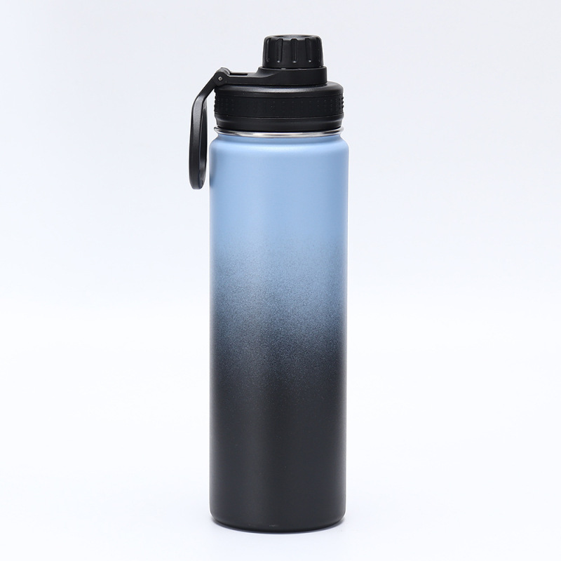 Stainless Steel Wide Mouth Vacuum Flasks Insulated Thermos For Outdoor With Multiple Lids Sport Water Bottle