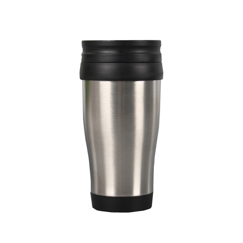 350ML Eco-friendly Promotional Car Cups Double Wall Inner Plastic Outer Stainless Steel Food Grade Travel Mug