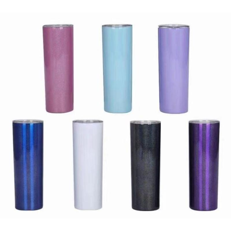 Sublimation 20/30 OZ Skinny Stainless Steel Color Changing Thermos Bottle Insulated Flasks Vacuum Mug Straight Tumbler