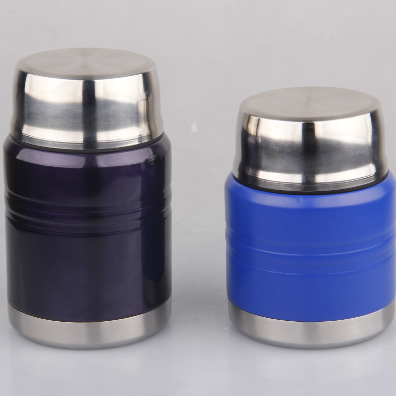 Food Jar Round Lunch Box Braised Pot Stainless Steel Insulated Food Flask Therms With Spoon