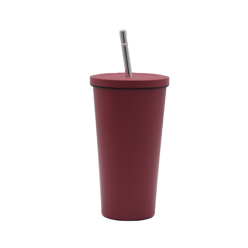 Eco- friendly stainless steel  hot and cold coffee mug 500ml coffee tumbler with straw custom coffee mug
