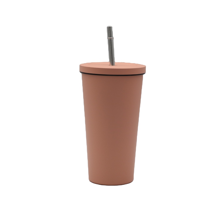 Eco- friendly stainless steel  hot and cold coffee mug 500ml coffee tumbler with straw custom coffee mug