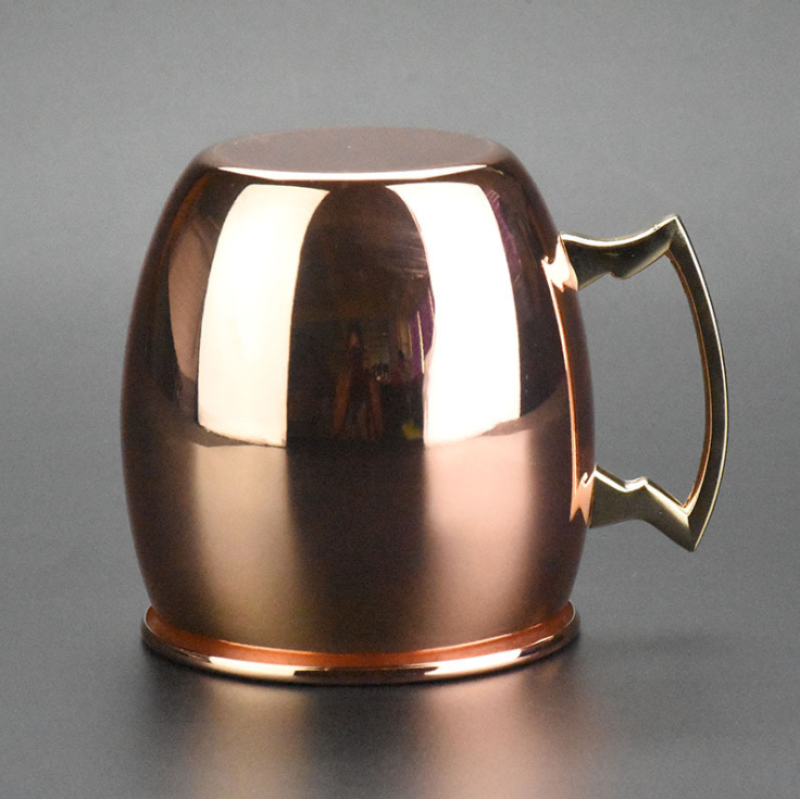 Wholesale food grade 18/8 304 stainless steel beer mug single wall copper mug stainless steel tumbler with handle