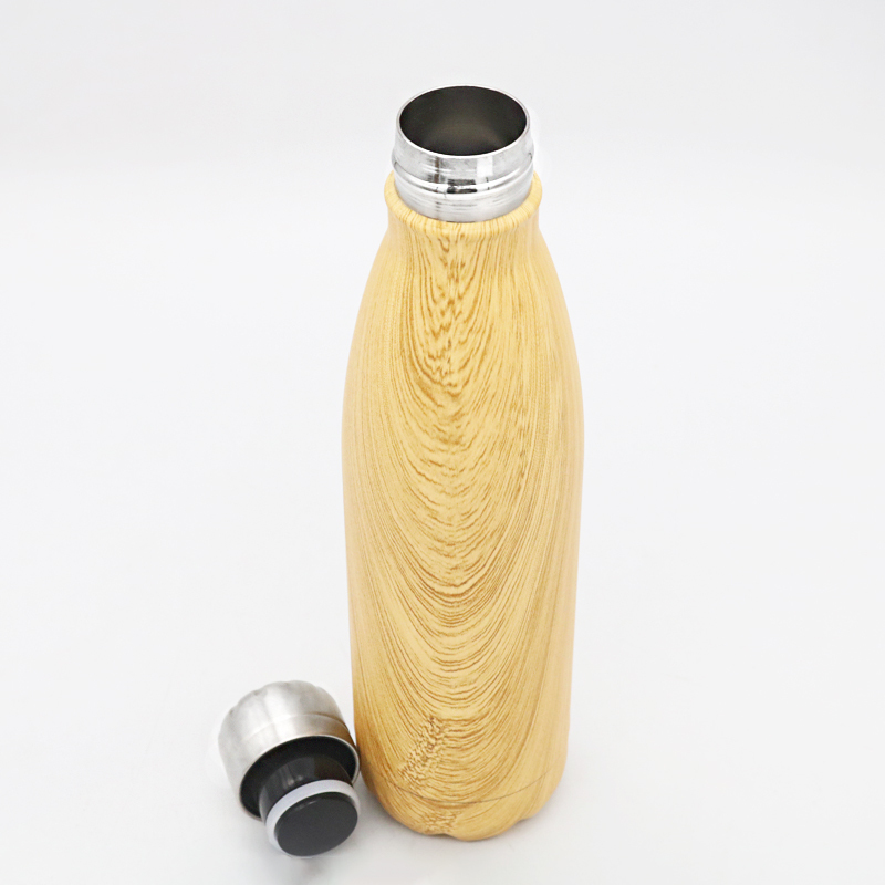Wholesales  insulate stainless steel travel cola shape water bottle sport bottle double wall vacuum large capacity flask