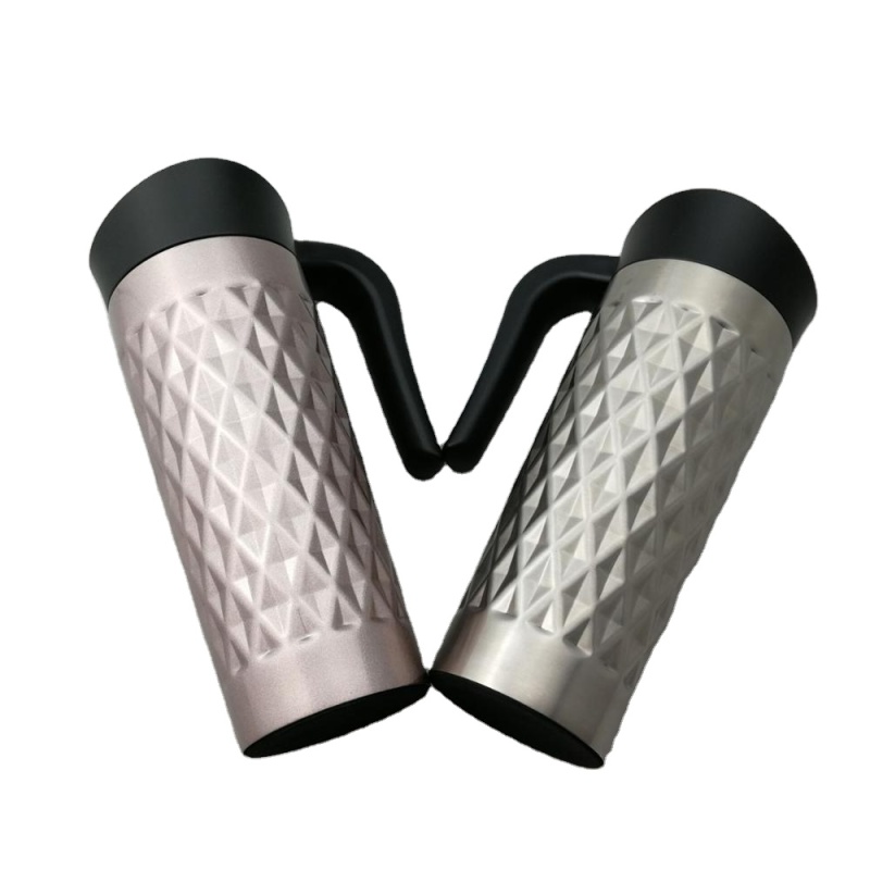 450ml hot double-walled bottle stainless steel travel thermos cup with handle