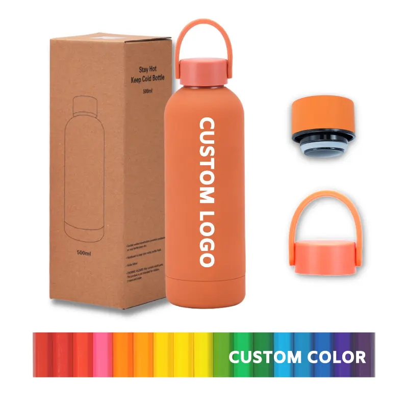 Custom Logo Double Wall Vacuum Insulated Bottles Small Mouth 350ml 500ml 750 1000ml Stainless Steel Sports Water Bottle