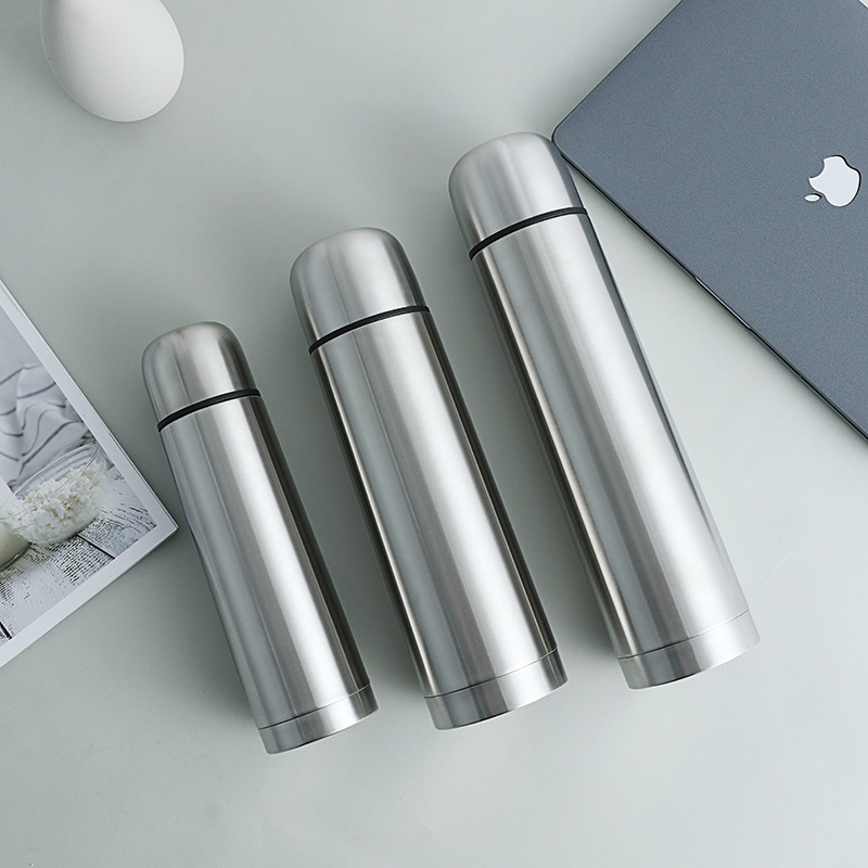 Stainless Steel Double Wall Vacuum Flask Insulated Thermos Bullet Shape Water Bottle