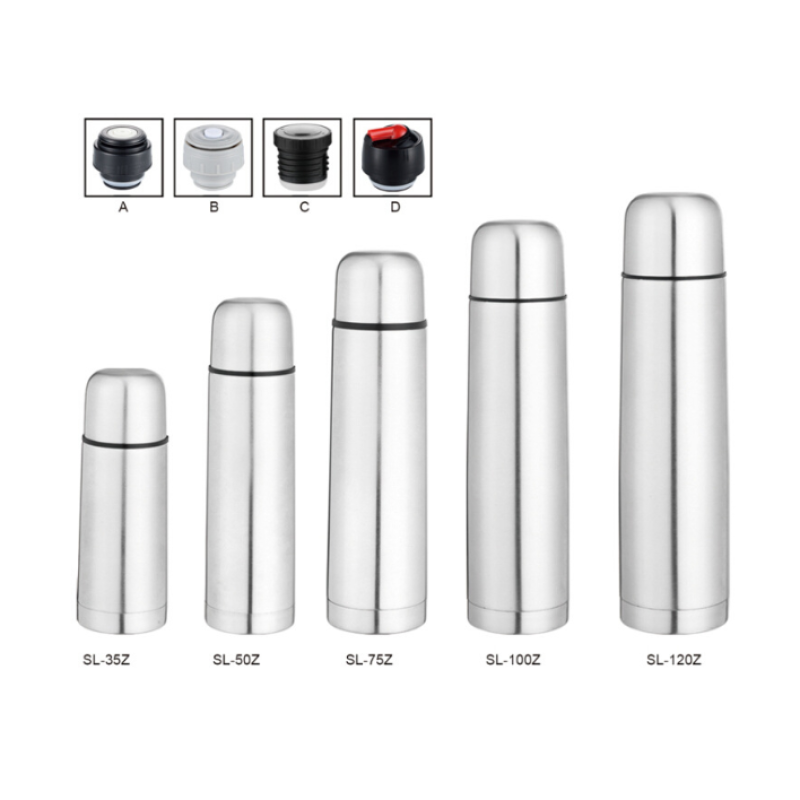 Stainless Steel Double Wall Vacuum Flask Insulated Thermos Bullet Shape Water Bottle