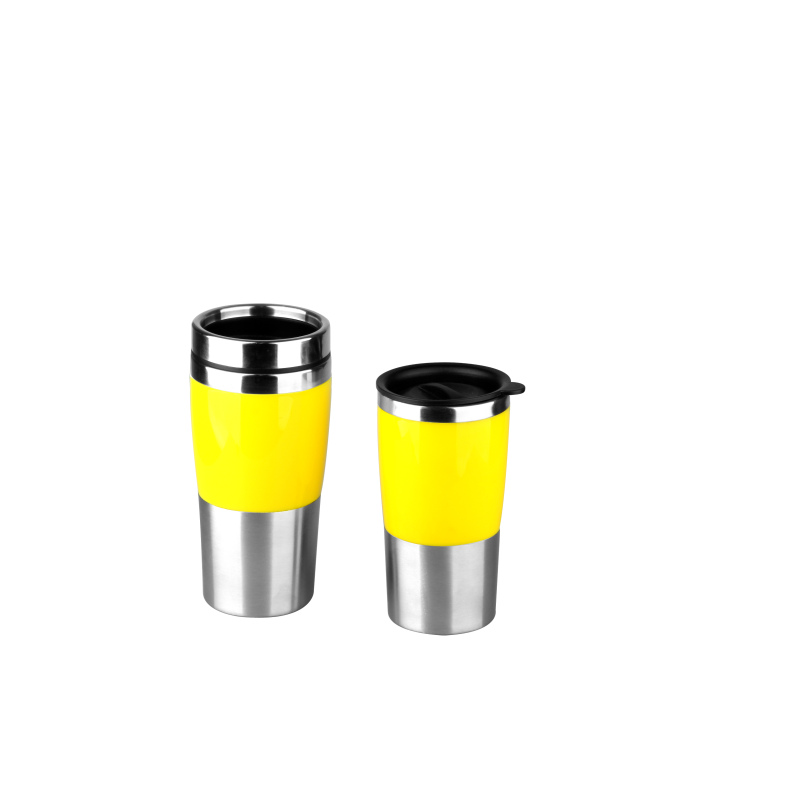 High Quality Double Wall Insulated Wholesale Reusable Coffee Tumbler with Hand Grip and Lid