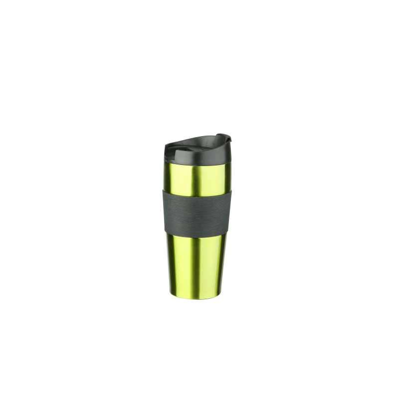 High Quality Double Wall Insulated Wholesale Reusable Coffee Tumbler with Hand Grip and Lid