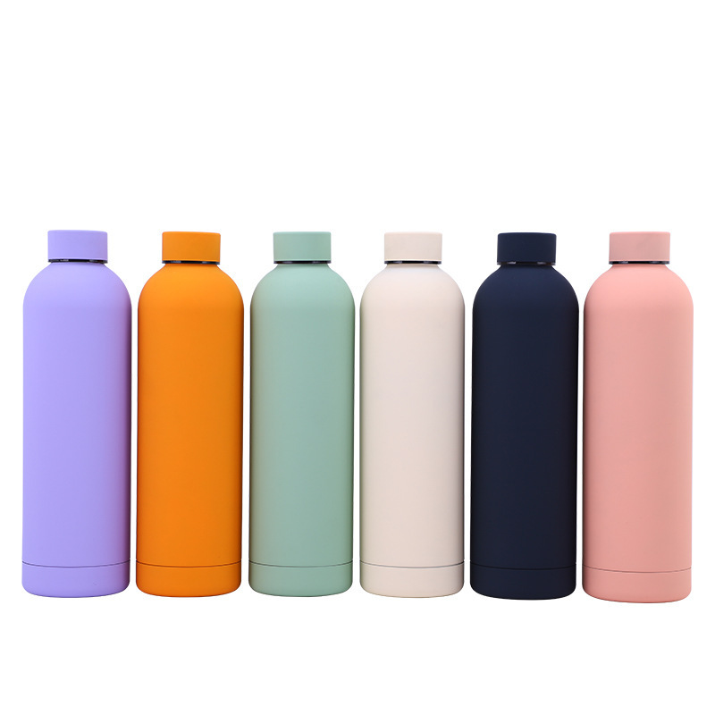 17OZ Stainless Steel Double Wall Insulated Vacuum Flasks With Different Lids Thermos Water Bottle