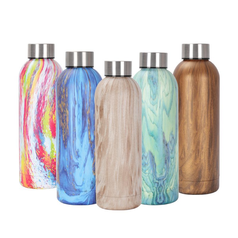 17OZ Stainless Steel Double Wall Insulated Vacuum Flasks With Different Lids Thermos Water Bottle