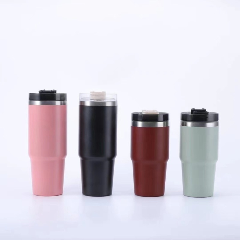 New Arrival Double Wall Thermos Vacuum Insulated Flask Stainless Steel Travel Mug With Straw Lid Coffee Tumbler