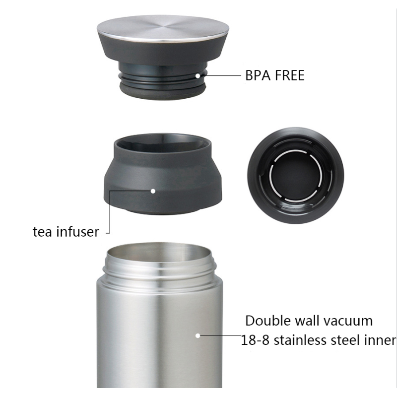 Japanese Style Stainless Steel Double Wall Insulated Vacuum Water Bottle Coffee Mug