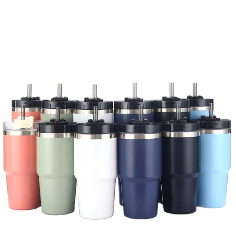 Eco-friendly Double Wall Thermos Vacuum Insulated Flask Stainless Steel Travel Mug With Handle Lid Tumbler