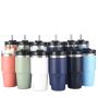 Eco-friendly Double Wall Thermos Vacuum Insulated Flask Stainless Steel Travel Mug With Handle Lid Tumbler