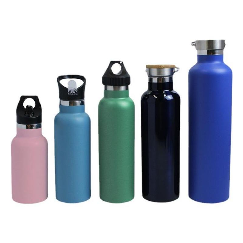 Eco-friendly Stainless Steel Double Wall Vacuum Cup With Multiple Lids Insulated Thermos Drink Flask Water Bottle
