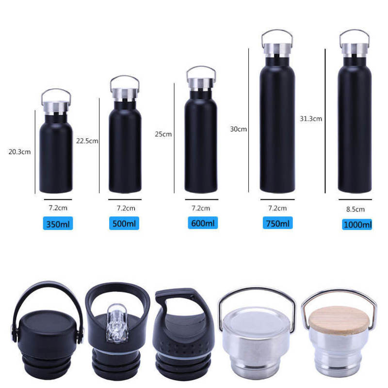 Eco-friendly Stainless Steel Double Wall Vacuum Cup With Multiple Lids Insulated Thermos Drink Flask Water Bottle