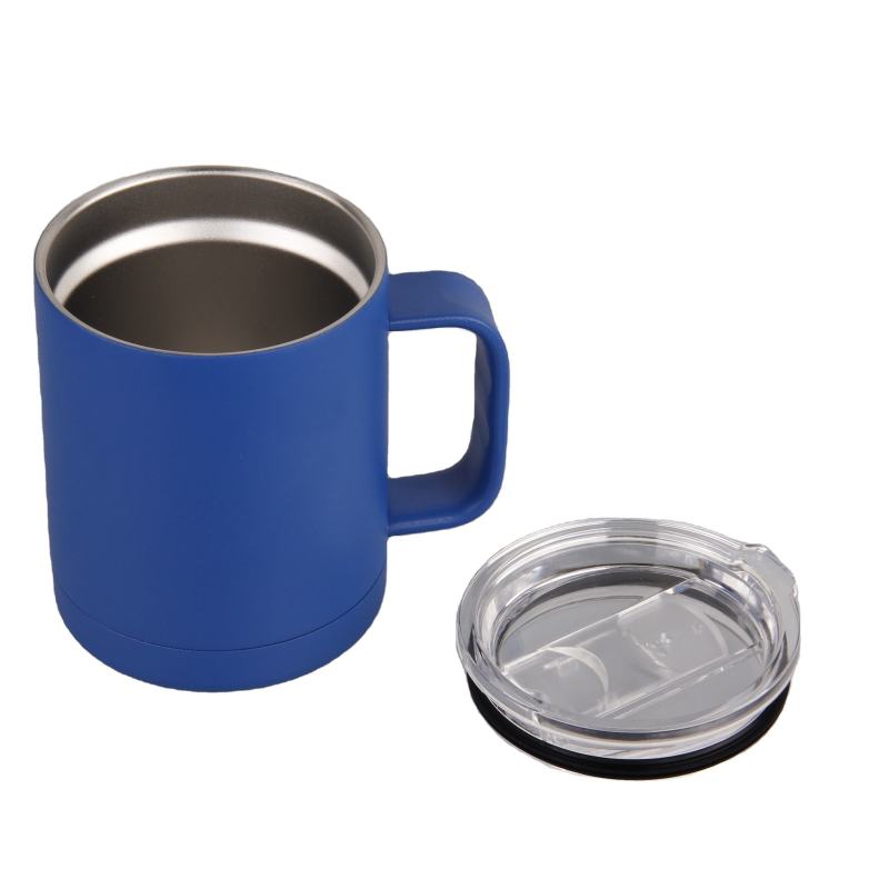 14oz Powder Coating Custom Travel Coffee Mug Vacuum Stainless Steel Mug With Handle And Lid