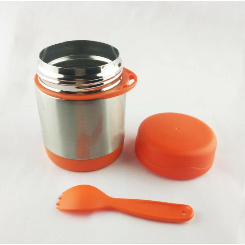 Hot Selling 350 ml Customized Logo Food jar Double Wall Food Flask Vacuum Lunch Box For Kids r with Food Grade fork