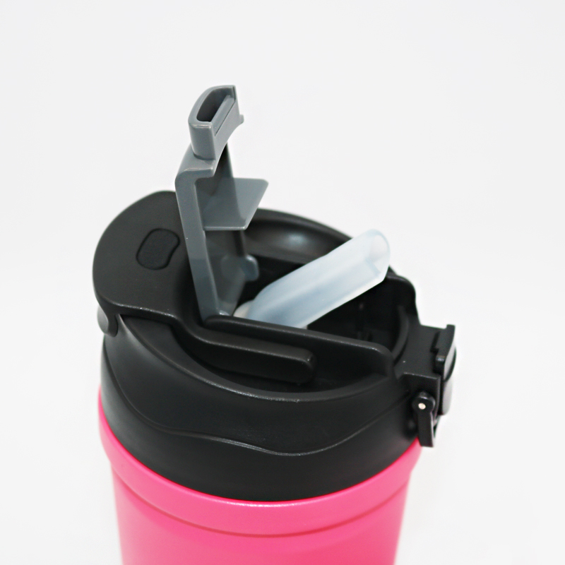 New office thermos cup Simple double-layer vacuum straw mug 420ml Double Walled Stainless Steel Thermos Coffee Mug