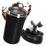 New office thermos cup Simple double-layer vacuum straw mug 420ml Double Walled Stainless Steel Thermos Coffee Mug
