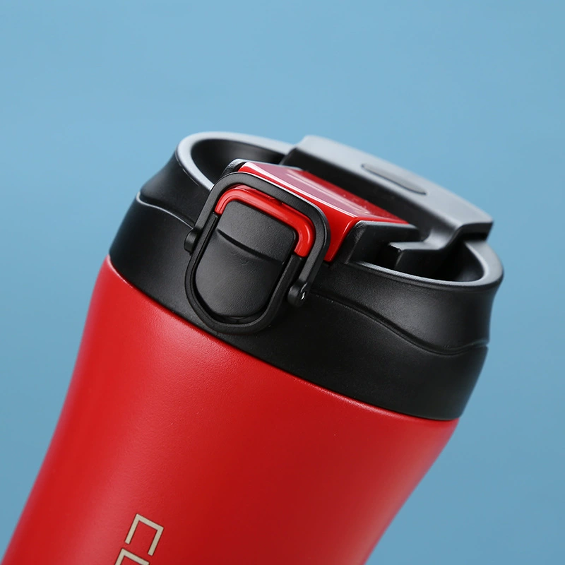 New office thermos cup Simple double-layer vacuum straw mug 420ml Double Walled Stainless Steel Thermos Coffee Mug