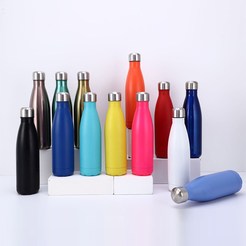 500ML Double Wall Vacuum Flask Insulated Sport Cola Shape Stainless Steel Vacuum Flasks & Thermoses Water Bottle