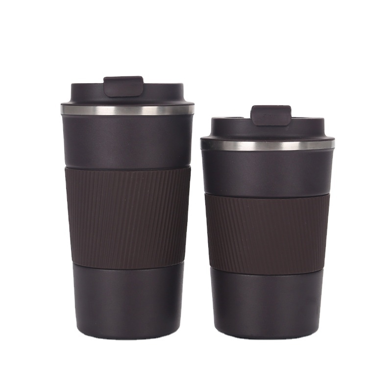500ML Stainless Steel Thermos Double Wall Insulated Flask Vacuum Coffee Cup With Silicone Sleeve Office Travel Mug