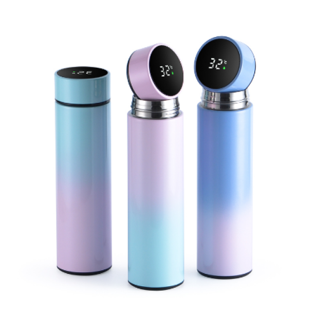 500ml Smart Water Bottle Vacuum Insulated Smart Insulated Flasks With Temperature Display Lid