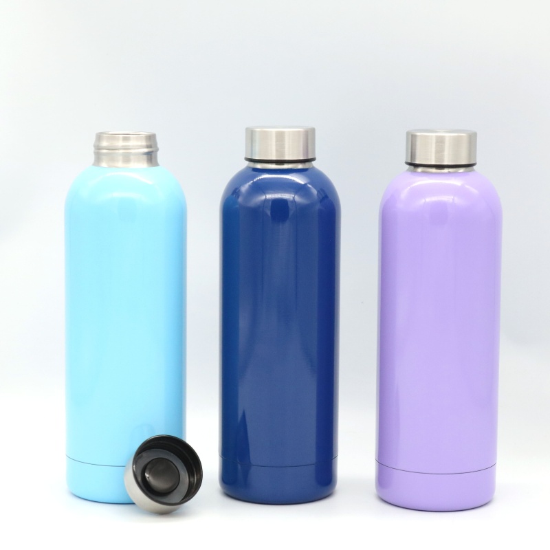hot selling custom stainless double wall flask vaccum insulate water bottle travel tumbler with button lid