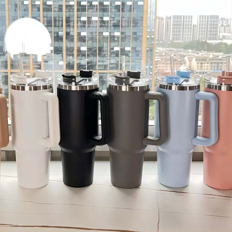 Hot Selling 40OZ Stainless Steel Double Wall Popsicle Thermos High Quality Flow state Tumbler With Straw