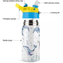 350ml Kids Warmer Cup Stainless Steel Double Wall Thermos Vacuum flask Supplies With Straw Kids Water Bottle