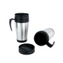 16oz plastic inside stainless steel outside food grade travel mug with handle