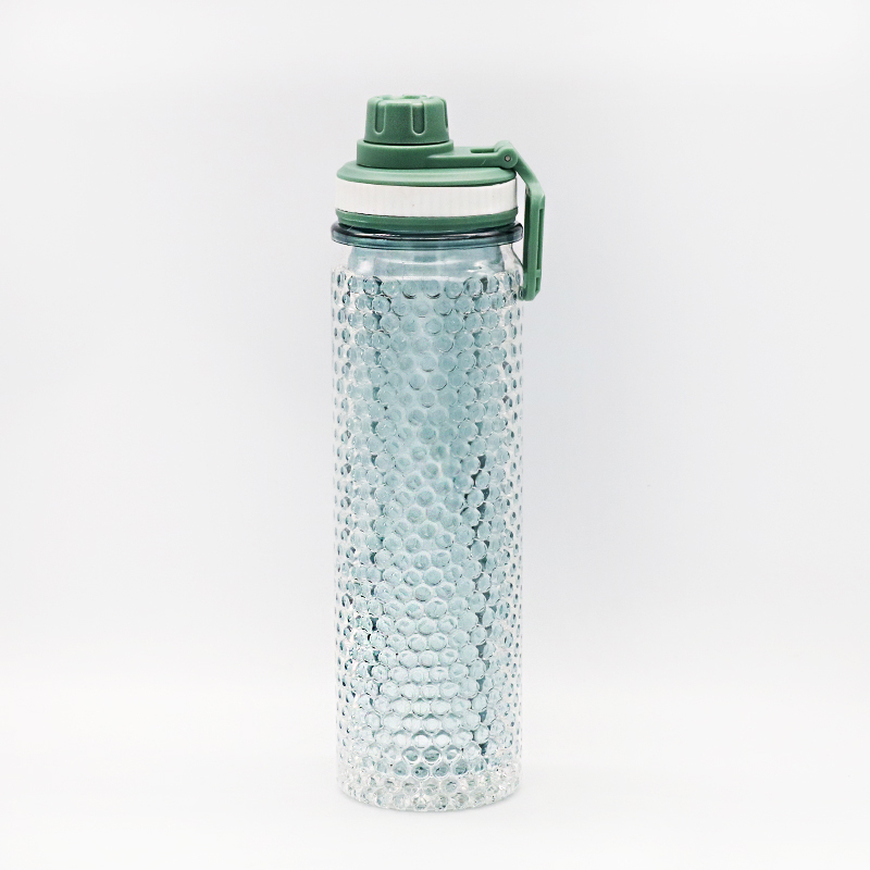 High Quality Food Grade Material Single Wall Plastic Water Bottle Easy Carrying Thermos Kid Drinking  Bottle With handle lid