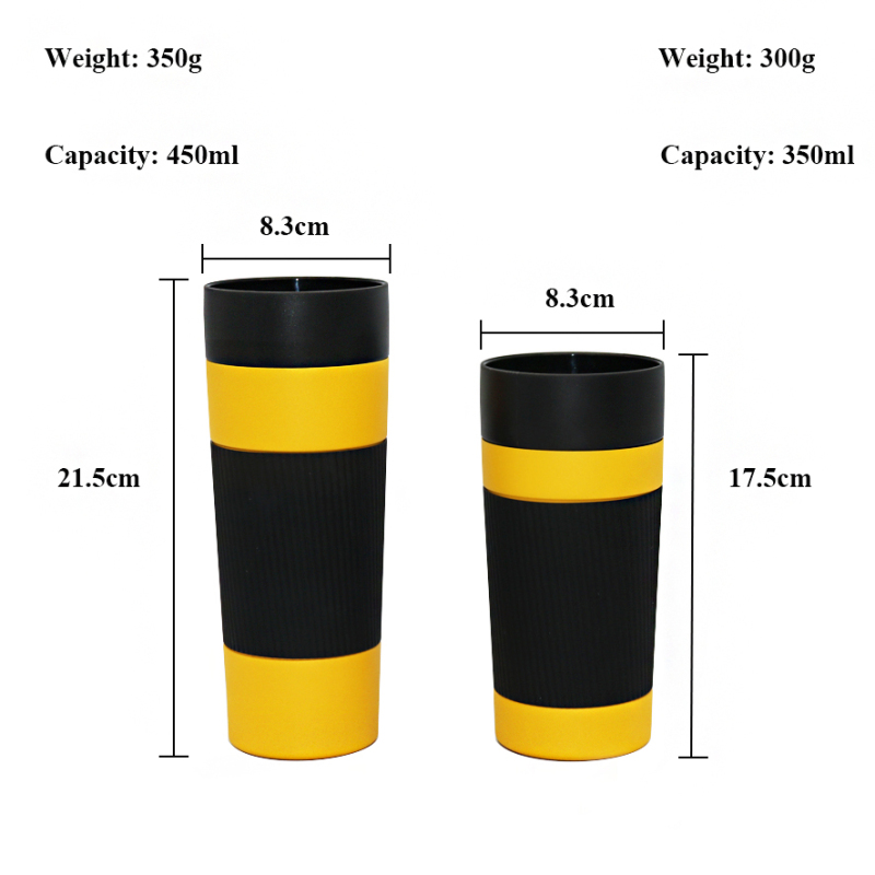 17OZ Stainless Steel Vacuum  Insulated Travel Coffee Tumbler Thermos Flask With Silicone Sleeve Travel Mug