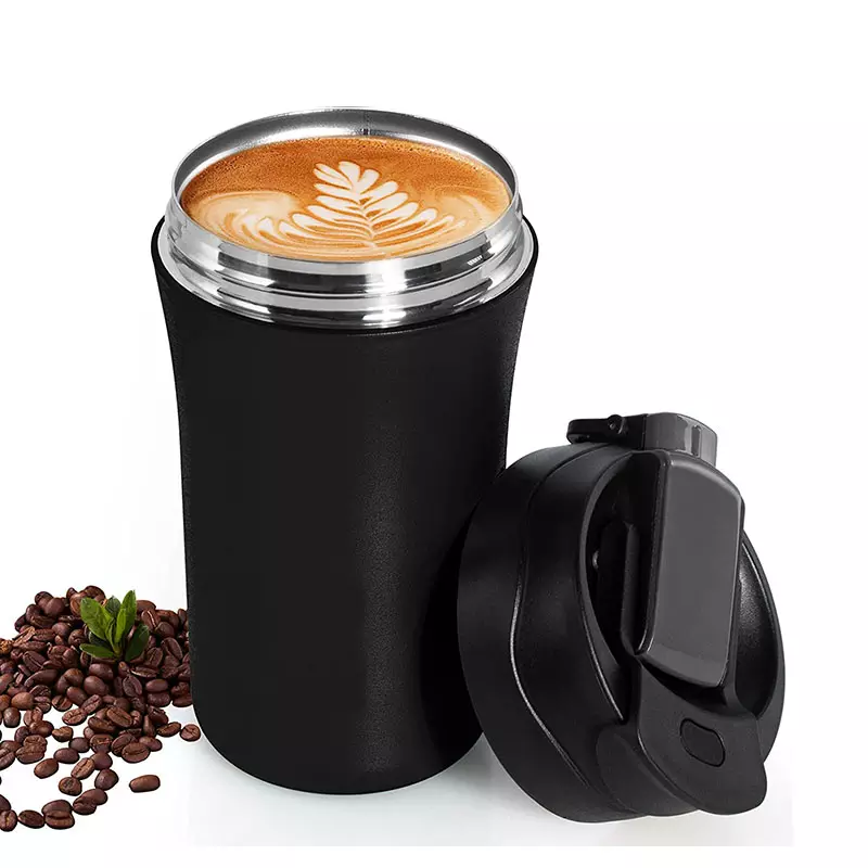 Double wall vacuum insulated Stainless Steel Cup Matte Coffee Tumbler Insulated Coffee Travel Mugs With Dual Use Lid