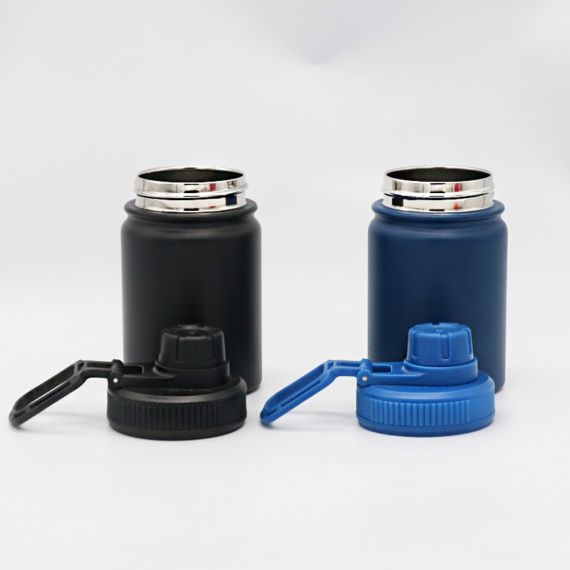 Custom 230ml  Wide Mouth Double Wall Sports Travel Vacuum Insulated Stainless Steel Water Bottle With Straw Lid