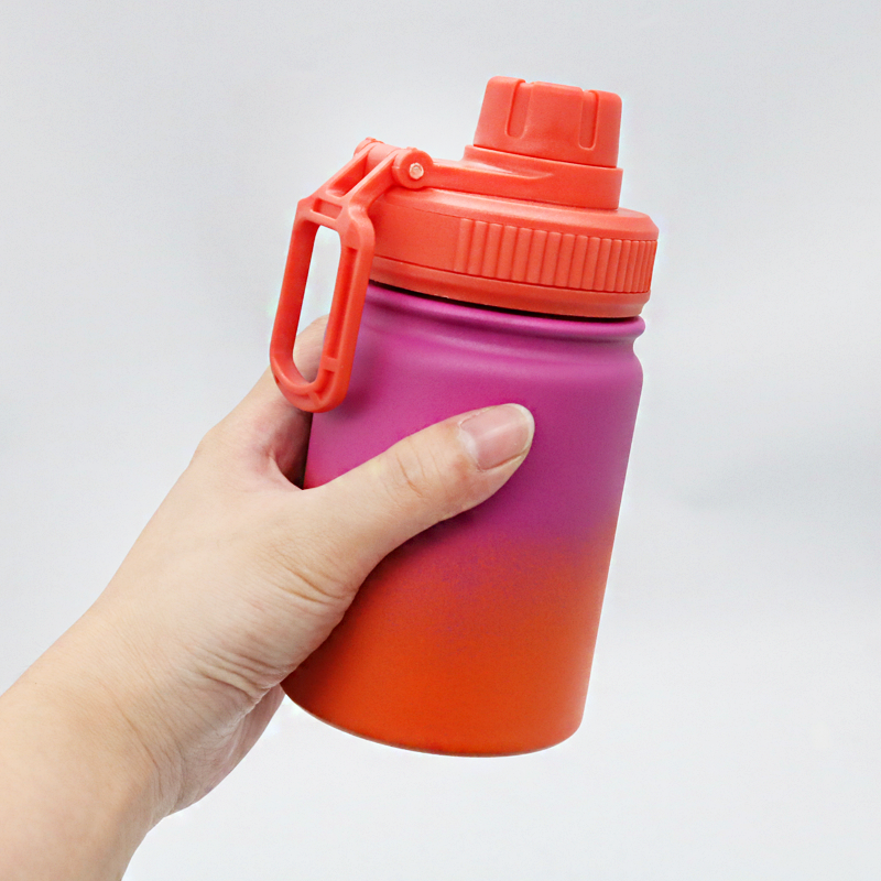 Custom 230ml  Wide Mouth Double Wall Sports Travel Vacuum Insulated Stainless Steel Water Bottle With Straw Lid