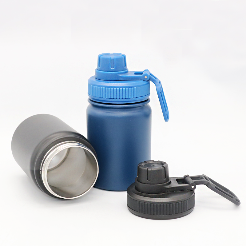 Custom 230ml  Wide Mouth Double Wall Sports Travel Vacuum Insulated Stainless Steel Water Bottle With Straw Lid