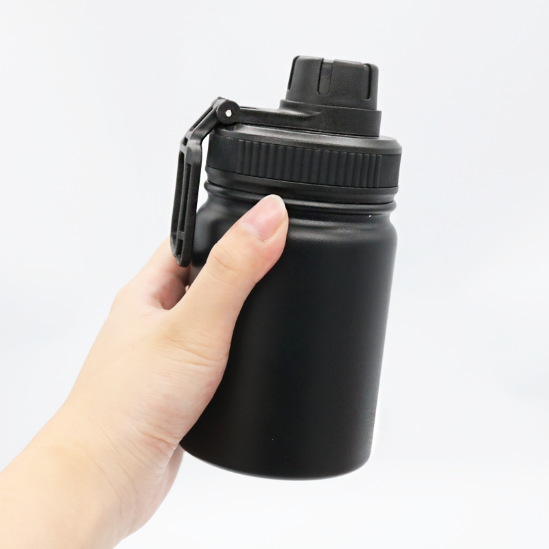 Custom 230ml  Wide Mouth Double Wall Sports Travel Vacuum Insulated Stainless Steel Water Bottle With Straw Lid