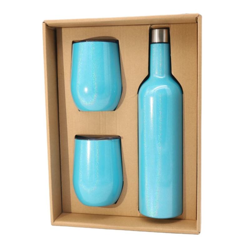 Wholesale 304 Stainless Steel Insulated Beer Bottle Double Wall Insulated Wine Glass Gift Set