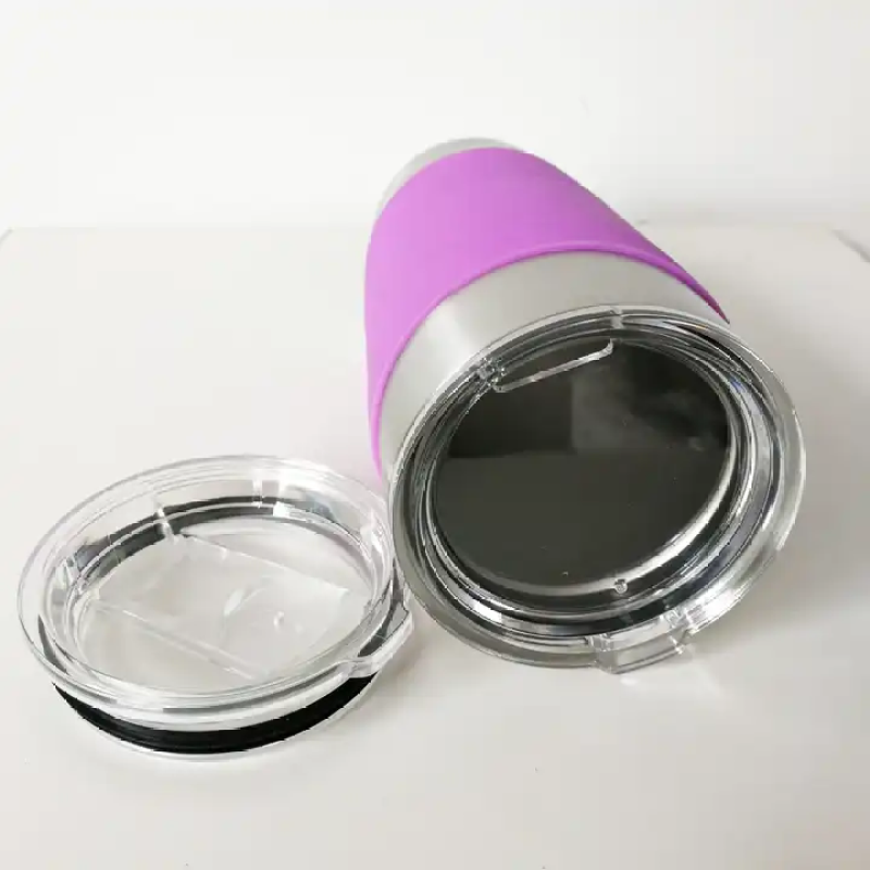 Custom 20 oz double stainless steel vacuum insulated travel tumbler with silicone sleeve
