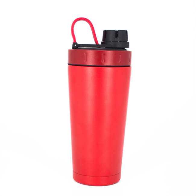 Patented Stainless Steel Double Wall Vacuum Insulated Protein Flask With Ball For GYM Shaker Water Bottle