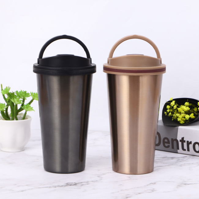 Eco-friendly 450 Ml Customized Logo Double Wall Stainless Steel Insulated Car Tumbler Thermos Travel Mug Coffee Mug
