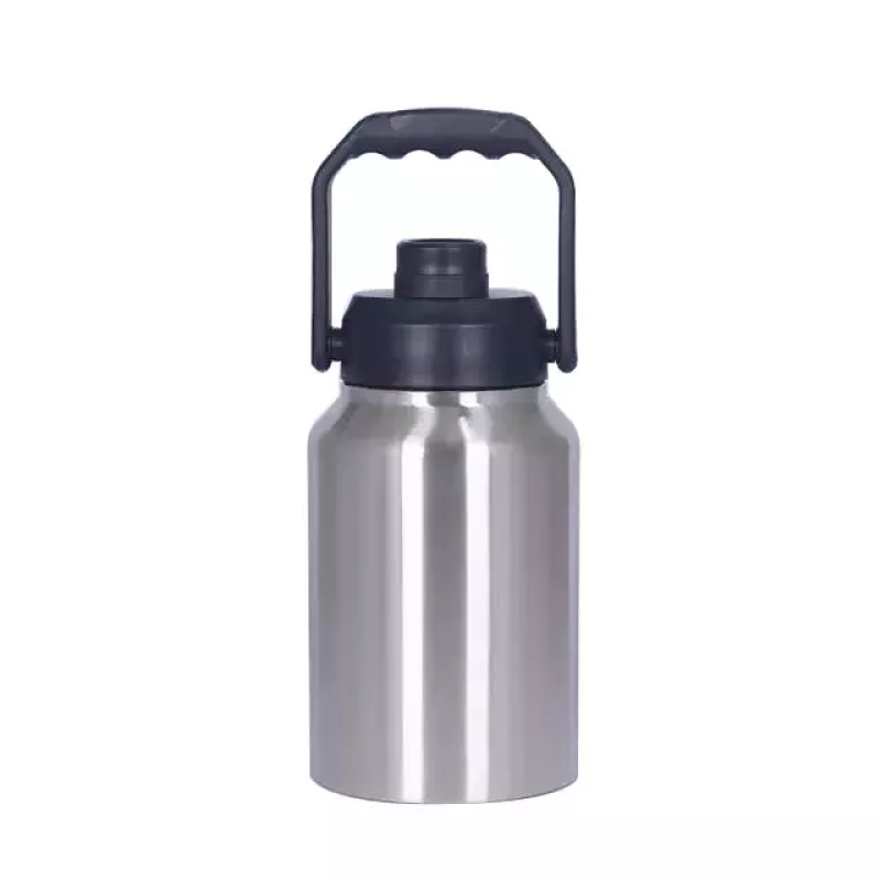 64oz 128oz Half 1 Gallon Jug Insulated Powder Coated Stainless Steel Sports Metal Canteen Water Bottle With Screw Lid Handle