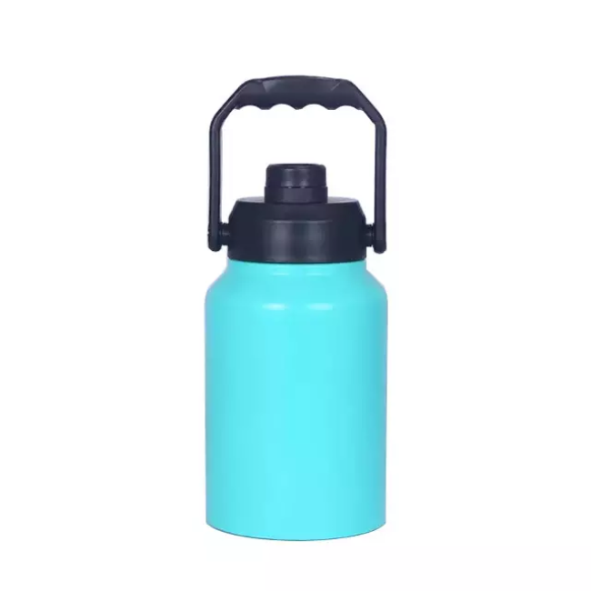 64oz 128oz Half 1 Gallon Jug Insulated Powder Coated Stainless Steel Sports Metal Canteen Water Bottle With Screw Lid Handle