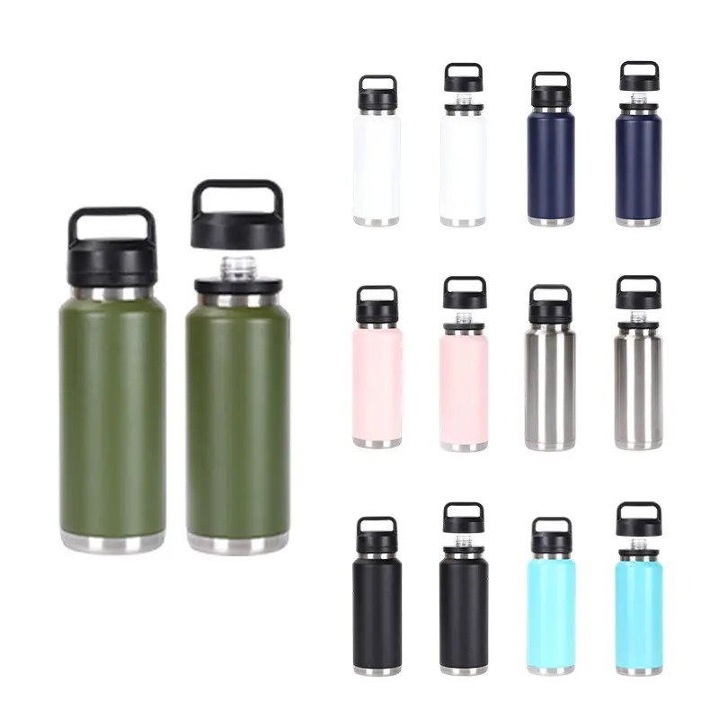 Wholesale Camping Hiking Products Custom 18oz 36oz 64oz Outdoor Large Capacity Double Wall Insulated Vacuum Water Bottle