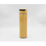 Eco Friendly Stainless Steel Triple Wall Vacuum Flask Insulated With Bamboo sleeve Water Bottle With Multiple Lids