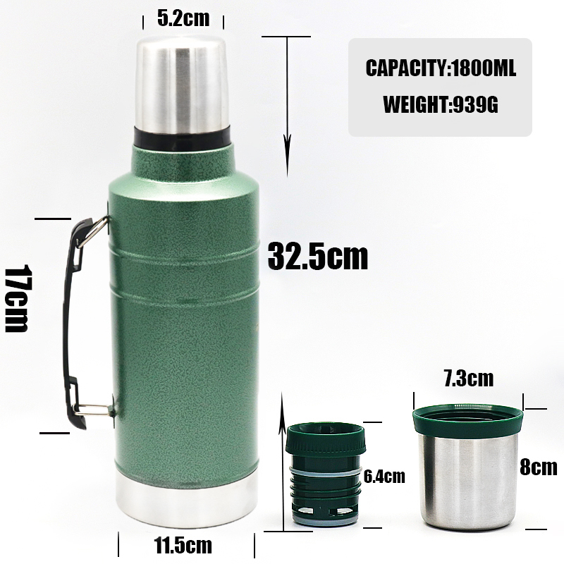 Eco-friendly Custom Logo Stainless Steel Double Wall Thermos Vacuum Flask Water Bottle Flask With Lid
